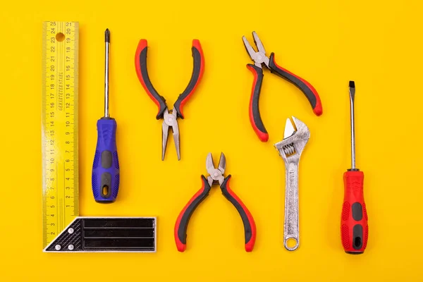 Set Van Verschillende Hulpprogramma Achtergrond Zijn Verdeeld Een Rij — Stockfoto