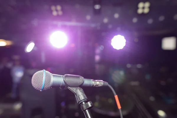 Microphone closeup on the disco club — Stock Photo, Image