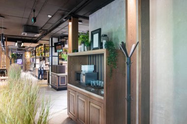 Minsk, Beyaz Rusya - 29 Mayıs 2019: self servis bölgesinin yakın çekimi