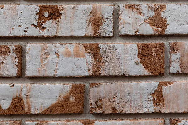 Ladrillo blanco y naranja de cerca, loft. textura moderna — Foto de Stock