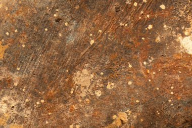 Kahverengi paslı metal yüzeyin yakın çekim
