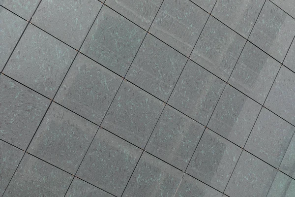 墙面或地板上的灰色石方瓷砖 地面有对角线视图 — 图库照片