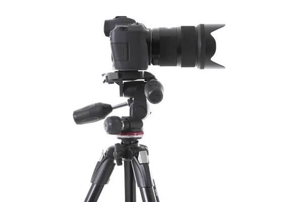 Side View Van Fotocamera Apparaat Met Grote Camera Lens Geïsoleerd — Stockfoto