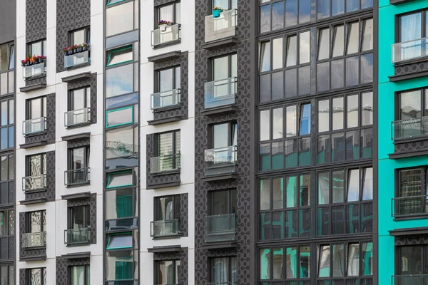 Angular View New Modern Apartment Building Wall — Stock Photo, Image