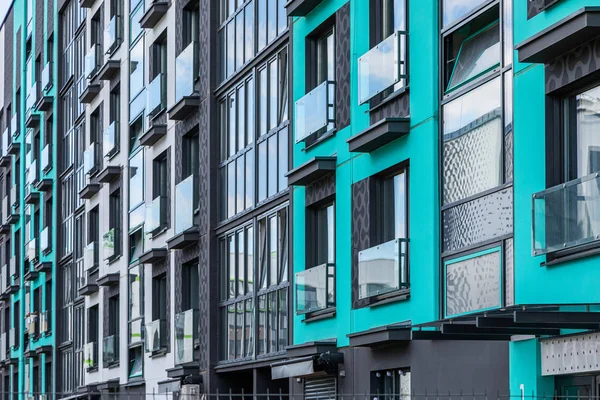 Wall Flat Building Bright Mint Grey Colors — Stock Photo, Image