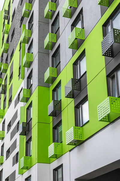 Light Green Wall New Block Flats — Stock Photo, Image