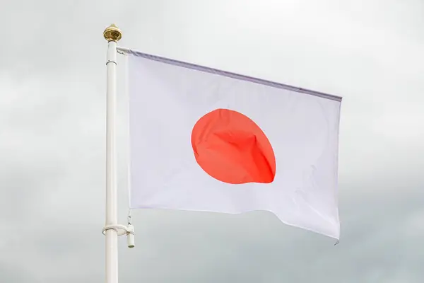 Vlag Van Japan Zwaaien Wind — Stockfoto