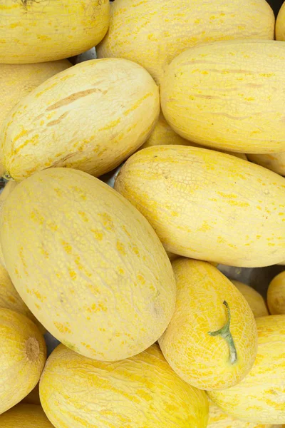 Melón Amarillo Brillante Melón Primer Plano Fruta Para Fondo —  Fotos de Stock