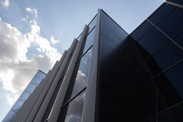 Grundriss Des Neuen Und Modernen Gebäudes Mit Glaswänden Die Den — Stockfoto