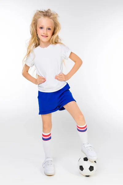 Young Girl Playing Ball Studio — Stock Photo, Image