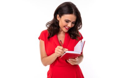 Not Defteri ile genç güzel kadın