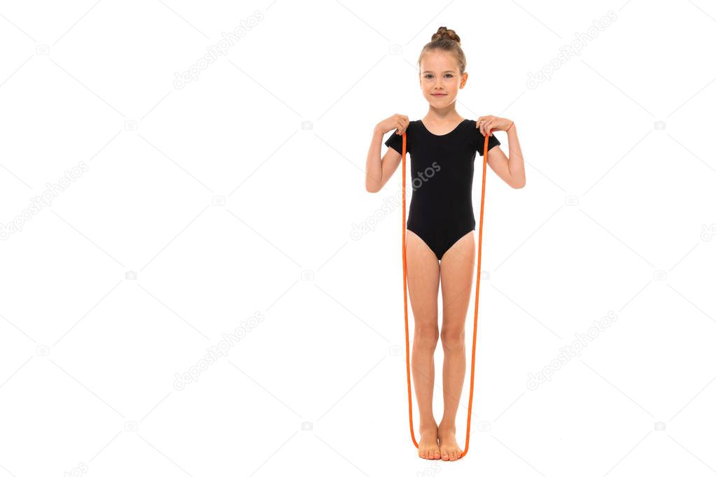 sporty little girl gymnast 