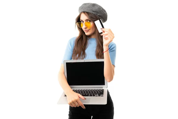 Girl Making Online Shopping — Stock Photo, Image