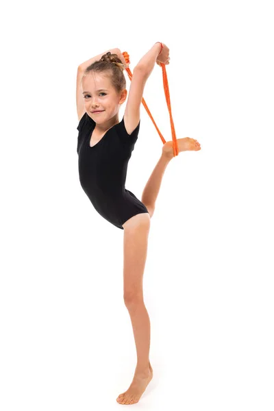 Sporty Little Girl Gymnast — Stock Photo, Image