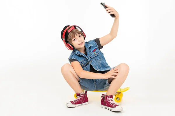 Handsome Little Boy Posing Studio — Stock Photo, Image