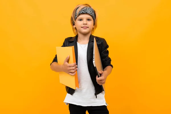 Boy Holding Book Tablet — Stock Photo, Image