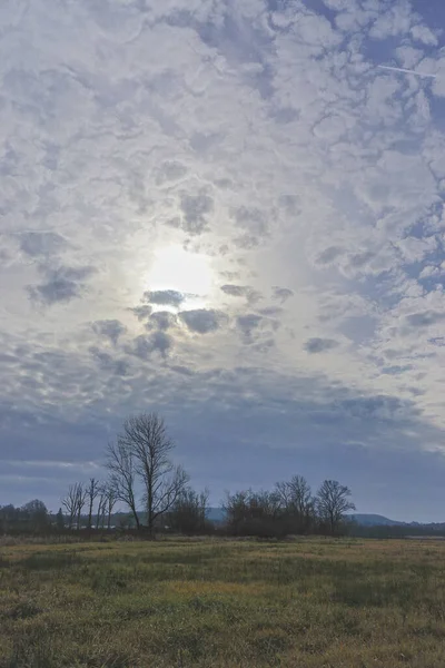 Durham Connecticut Djupblå Dramatisk Vinterhimmel Över White Farm Offentlig Park — Stockfoto