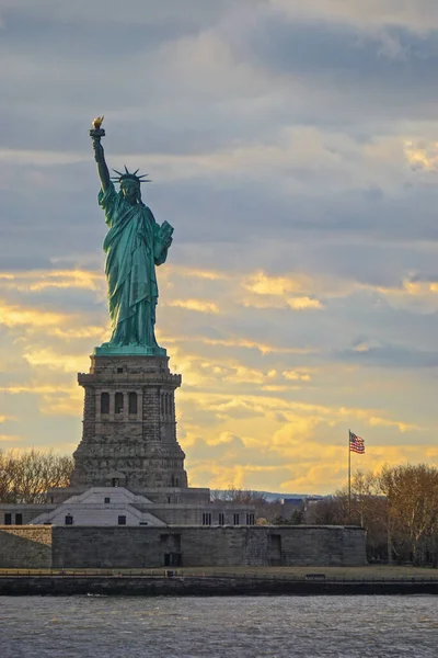 The Statue of Liberty on Liberty Island in New York Harbor. A gift from the people of France to the people of the United States. Designed by Fredric Auguste Bartholdi and built by Gustave Eiffel.
