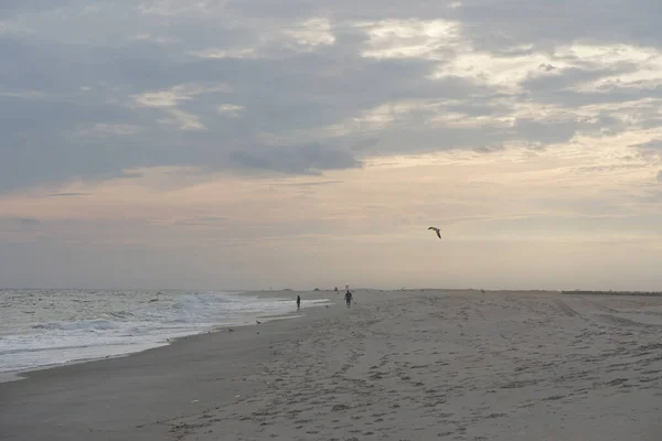 Jones Beach State Park Eua Pôr Sol Costa Oceano Atlântico — Fotografia de Stock