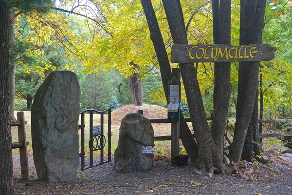 Bangor, Pennsylvania: The entrance to Columcille Megalith Park, a non-profit park rooted in Celtic spirituality on the Kitatinni Ridge of the Appalachian Mountains in eastern Pennsylvania.