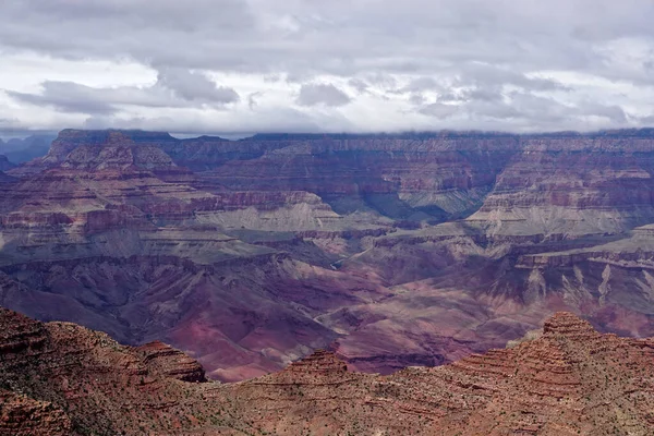 Grand Canyon National Park Arizona Gedempte Paarse Rode Bruine Kleuren — Stockfoto