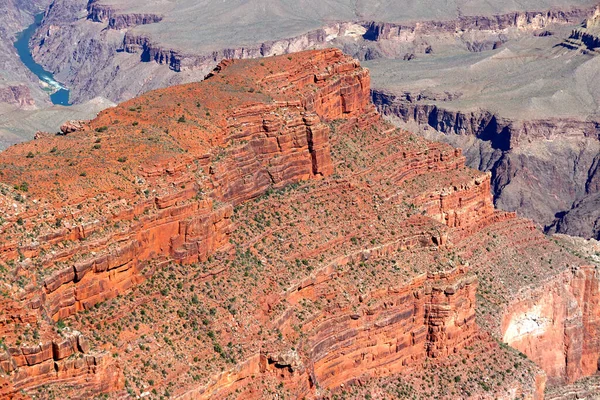 Grand Canyon National Park Arizona Zicht Een Prominente Rotsformatie Grand — Stockfoto