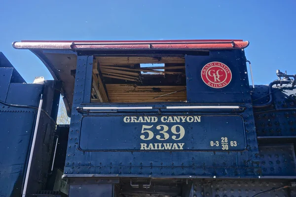 애리조나주 윌리엄스 애리조나 윌리엄스에 전시되어 그랜드 캐니언 철도의 스러운 기관차 — 스톡 사진
