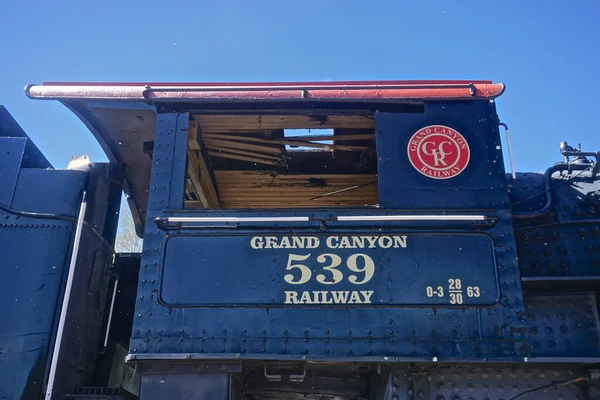 Williams Arizona Vzácná Lokomotiva Grand Canyon Railroad Vystavená Williamsu Arizona — Stock fotografie