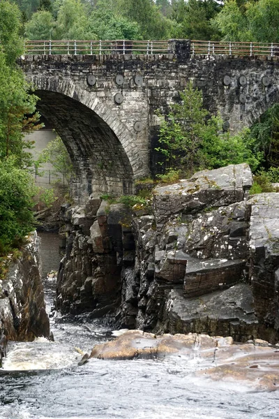 Garve Escócia Reino Unido Victorian Era Little Garve Bridge Black — Fotografia de Stock