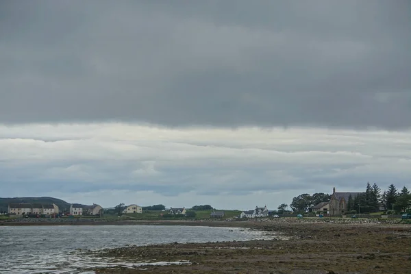 Aultbea Scotland Aultbea Free Church Scotland 1875 Cloudy Sky Loch — Stock Photo, Image