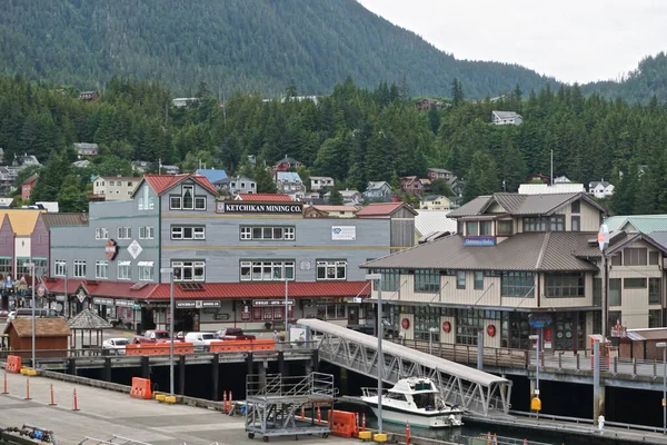Ketchikan Alaska Winkels Haven Wachten Komst Van Toeristen Met Een — Stockfoto