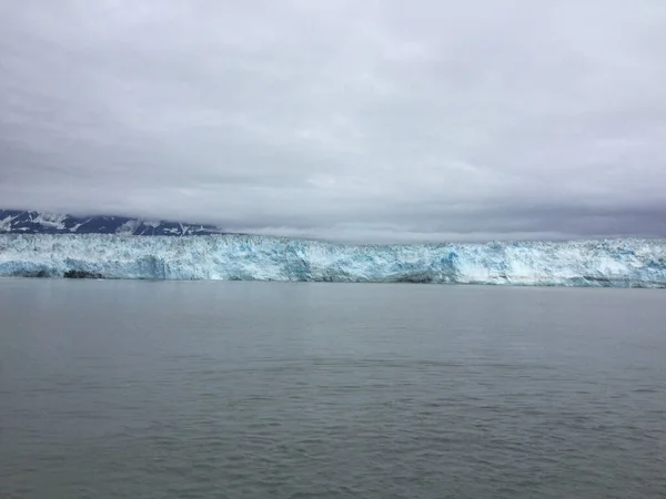 Baie Désenchantement Alaska Usa Des Nuages Descendent Sur Glacier Hubbard — Photo