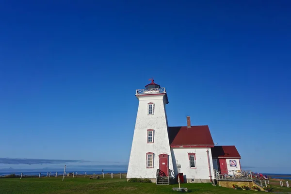 Île Prince Édouard Canada Ciel Bleu Profond Dessus Phare Wood — Photo