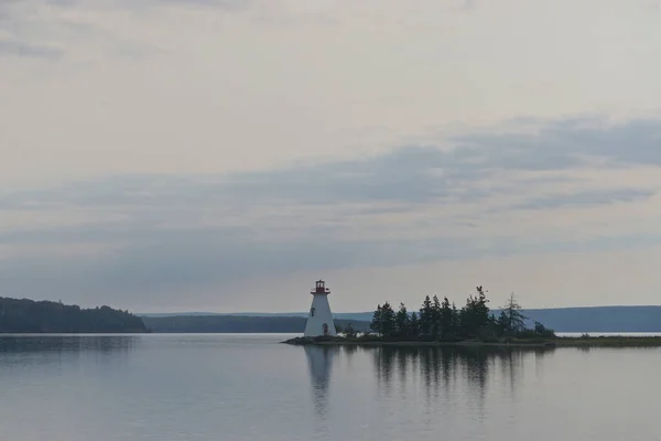 Baddeck Nouvelle Écosse Canada Phare Île Kidston 1912 Dans Lac — Photo