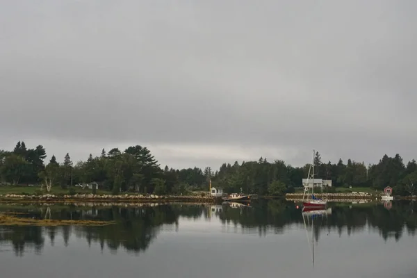 Margarets Bay Nova Scotia Canada Sailboats Anchored Still Waters Bay — Stock Photo, Image