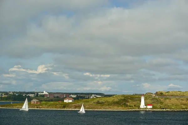 Halifax Nova Scotia Canada Sailboat Racing Halifax Harbor Georges Island — стокове фото