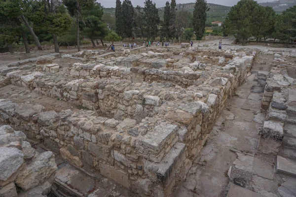 Knossos Crète Grèce Les Touristes Explorent Les Ruines Palais Knossos — Photo