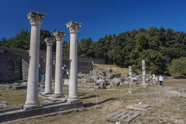 Kos Yunanistan Turistler Ege Adası Kos Taki Antik Asclepieion Ziyaret — Stok fotoğraf