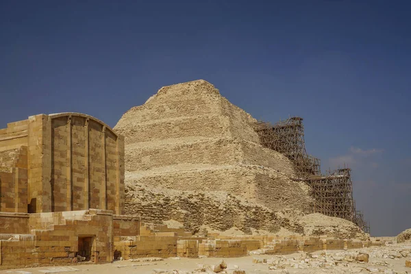 Saqqara Ägypten Der Grabkomplex Von Djoser Und Die Stufenpyramide Werden — Stockfoto