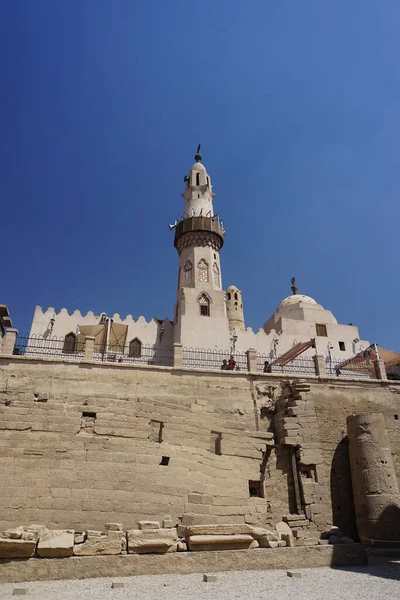 Louxor Égypte Mosquée Abu Haggag Dresse Sommet Des Ruines Temple — Photo