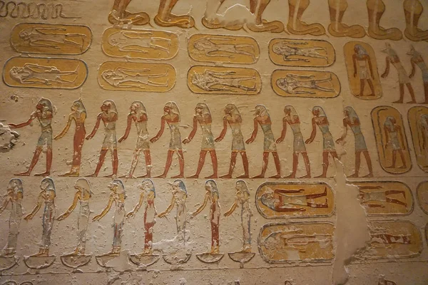 Луксор Египет Художественные Работы Гробнице Kv2 Месте Захоронения Фараона Рамесеса — стоковое фото