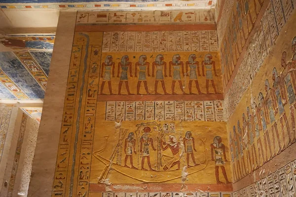 Luxor Egypt Detail Artwork Tomb Kv2 Burial Place Pharaoh Rameses — Stock Photo, Image