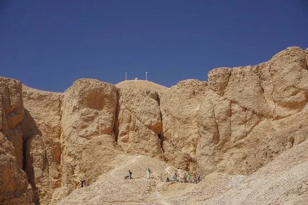 Luxor Egypt Dělníci Svazích Údolí Králů Pohřebiště Nového Království Západním — Stock fotografie