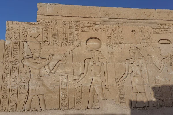 Kom Ombo Ägypten Detail Der Schnitzereien Kom Ombo Tempel Einem — Stockfoto