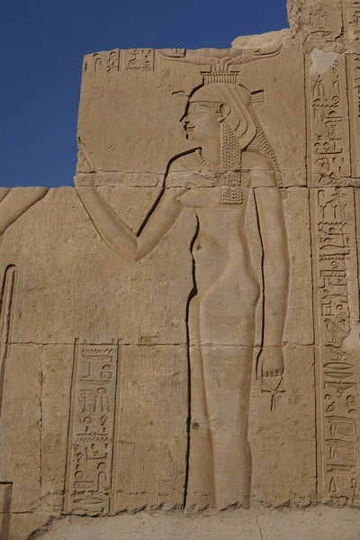 Kom Ombo Ägypten Detail Der Schnitzereien Kom Ombo Tempel Einem — Stockfoto