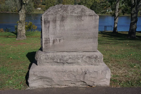 Washington Crossing Marker Washington Crossing Historic Park Washington Crossed Delaware — Stock Photo, Image