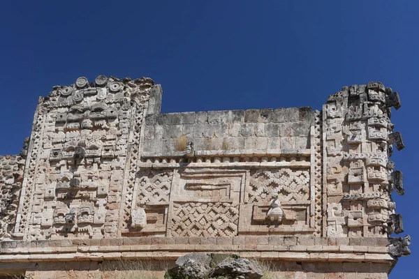 Uxmal México Esculturas Edifício Uxmal Uma Cidade Mayan Principal 600 — Fotografia de Stock
