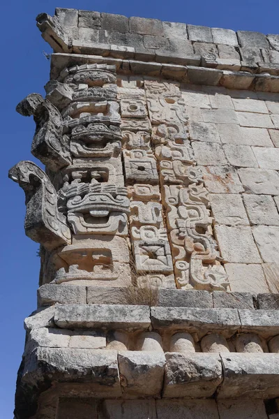 Uxmal Mexique Gravures Sur Bâtiment Uxmal Une Grande Ville Maya — Photo