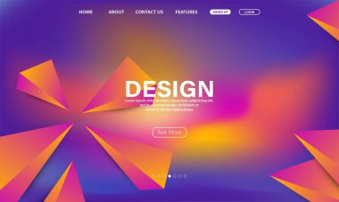 Sıvı arkaplan tasarımını kapat. İniş sayfası şablonu.