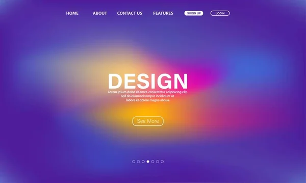 Asbtract Fluid Hintergrunddesign Landing Page Template — Stockvektor